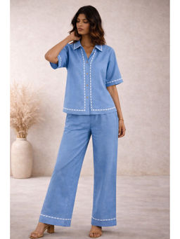 VAJOONI JAIPUR - Blue Coastal Haze Co-ord Set