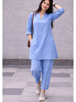 VAJOONI JAIPUR - Tranquil Blue Ease Co-ord Set