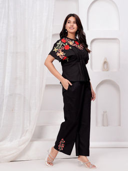Cevara - Black Celestial Bloom Co-ord Set