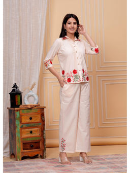 Cevara - Beige Flora Charm Co-ord Set