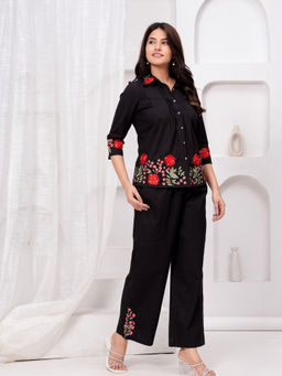 Cevara - Black Ebony Petals Co-ord Set