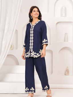 Cevara - Navy Blue Seabreeze Co-ord Set