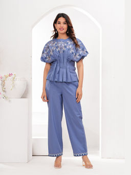 Cevara - Blue Indigo Poise Co-ord Set