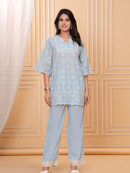 Cevara - Blue Sky Lace Co-ord Set