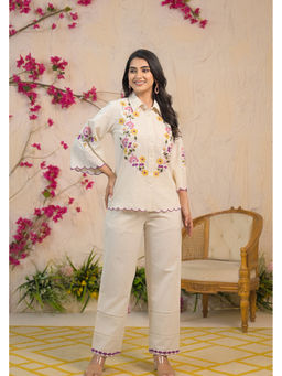 Cevara - Beige Summer Bloom Co-ord Set