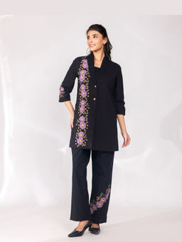 Cevara - Black Amethyst Bloom Co-ord Set