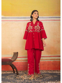 Cevara - Red Aurelia Rouge Co-ord Set