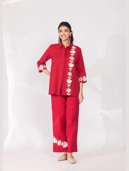 Cevara - Red Ruby Flames Co-ord Set