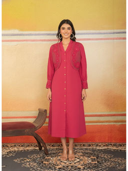 Cevara - Pink Rose Ember A-Line Dress