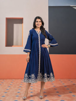 Cevara - Blue Elio Anarkali Dress