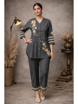 Cevara - Grey Charcoal Co-ord Set