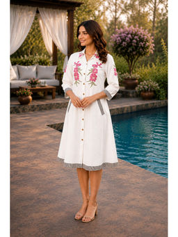 Cevara - White Aira A-Line Dress