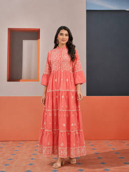 Cevara - Peach Solene A-Line Dress