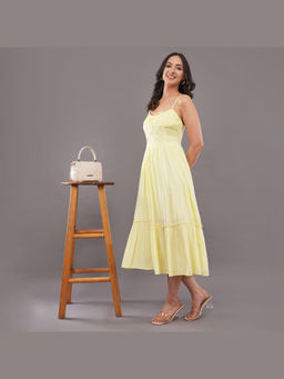 FELRIO - Yellow Bubble Crepe Dress