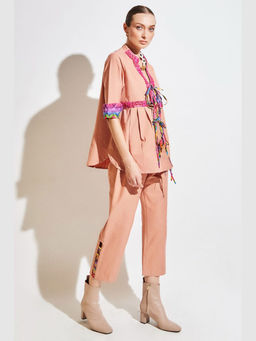CINCIN Fashion - Peach Embroidered Co-Ord Set