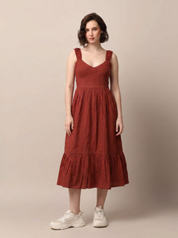 FELRIO - Cotton Linen Midi Dress
