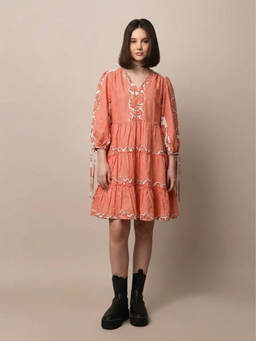 FELRIO - Orange Celeste Bloom Dress