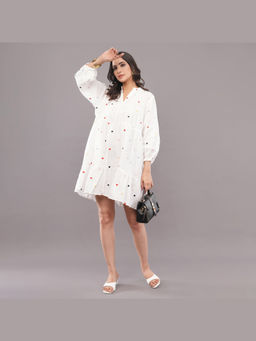 FELRIO - White Heart Whisper Mini Dress