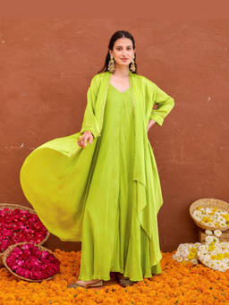Taro India - Meher Green Dress with Jacket