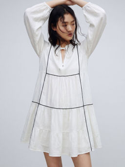 FELRIO - White Line Tiered Dress