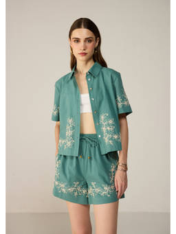 Calling June - Malibu Teal Crop Co-Ord Set