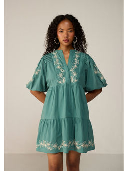 Calling June - Dove Teal Dress