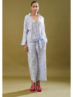CINCIN Fashion - Blue Knotted Co-Ord Set