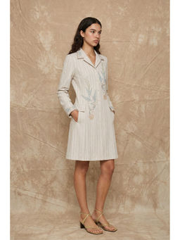 No Grey Area - Cosmic Bloom Off White Shirt Dress