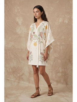 No Grey Area - Bloom Wrap Off White Kaftan