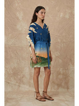 No Grey Area - Tree Of Life Wrap Navy Blue Kaftan