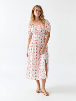 FELRIO - White Paisley Midi Dress White