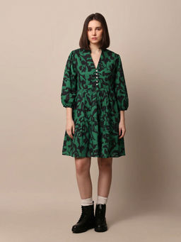 FELRIO - Green Printed Dress