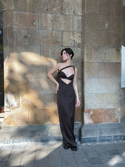 Stylia - Ignea Brown Maxi Dress With Bralette