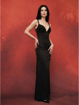 Stylia - Veronica Black Maxi Dress