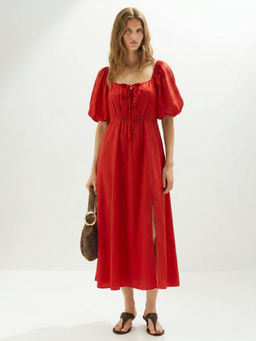 FELRIO - Red Tie Front Dress