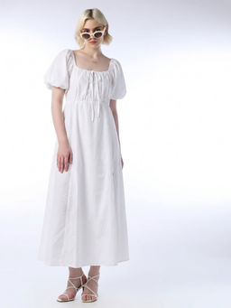 FELRIO - White Tie Front Dress