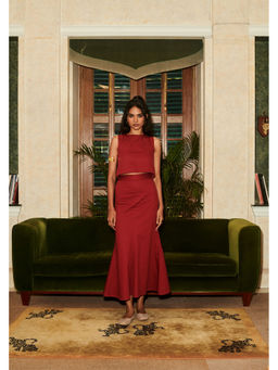 Why Look West - Red Cherry Top with Skirt