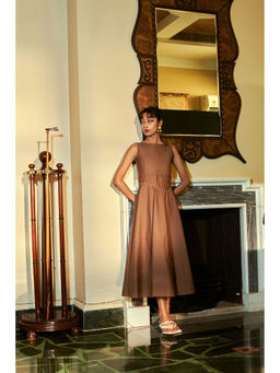 Why Look West - Brown Dune Pearl Maxi Dress