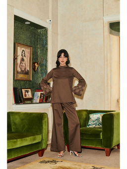 Why Look West - Brown Ember Bloom Top with Pant