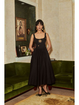 Why Look West - Black Fireflowers Maxi Dress