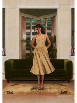Why Look West - Gold Fireflowers Maxi Dress