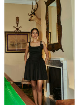 Why Look West - Black Gilded Florets Mini Dress