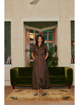 Why Look West - Brown Willow Dress with Belt