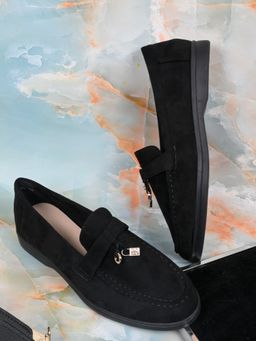 Ronnie Grey - Women Black Solid Loafers