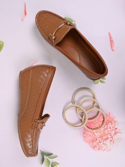 Ronnie Grey - Women Tan Woven Loafers
