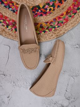 Ronnie Grey - Women Brown Striped Wedge Heel Loafers