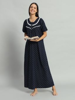 SEPHANI - Women Hosiery Cotton Blue Nighty