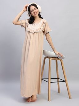 SEPHANI - Women Hosiery Cotton Brown Nighty