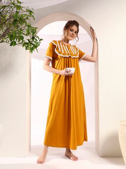 SEPHANI - Women Hosiery Cotton Yellow Nighty