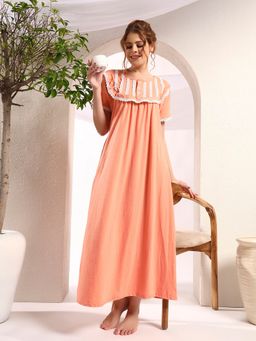 SEPHANI - Women Hosiery Cotton Peach Nighty